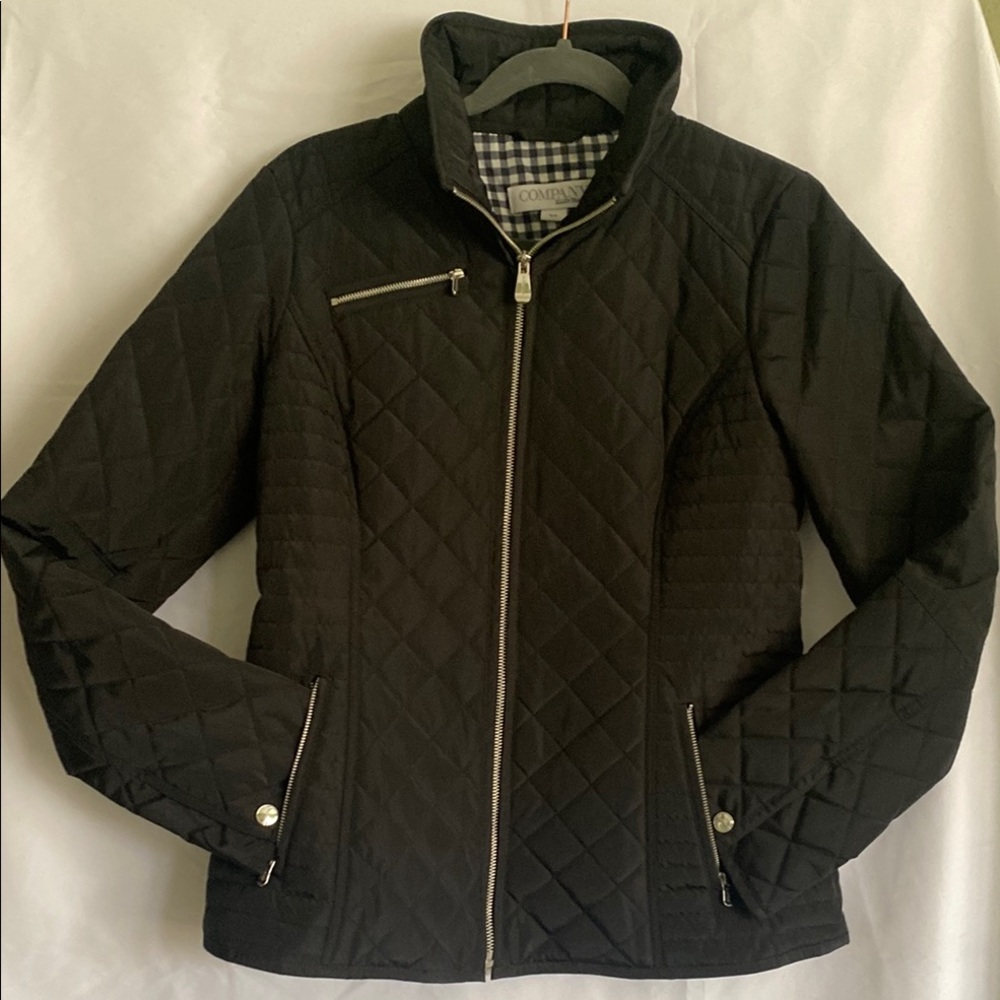 Black Quilted Jacket Company Ellen Tracy S/P